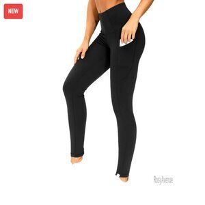 Thick High Waist Yoga Pants with Pockets, Tummy Control Workout Leggings